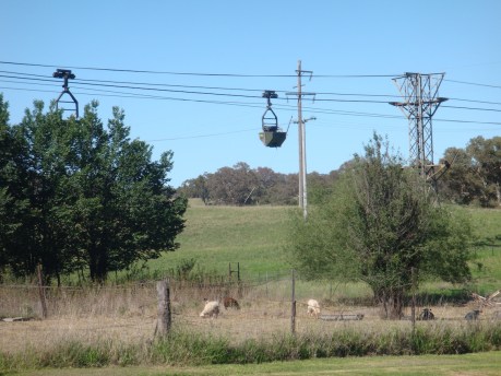 The aerial ropeway has been dismantled In 1921 it carried 168 buckets weighing 50 tons and brought in 100 tons of stone per hour. Photo author. copy